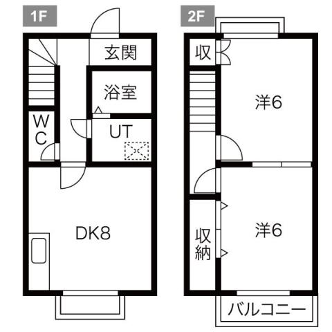 LAVENDERII F棟(2LDK/1階)の間取り写真