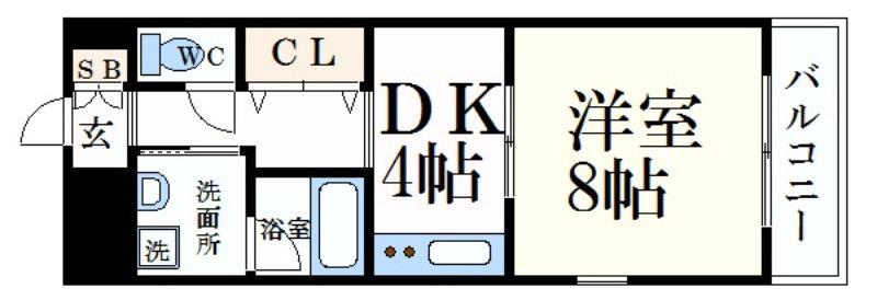 リバーサイド白鷺(1DK/3階)の間取り写真