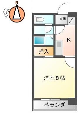 ハイム オアシス(1K/3階)の間取り写真
