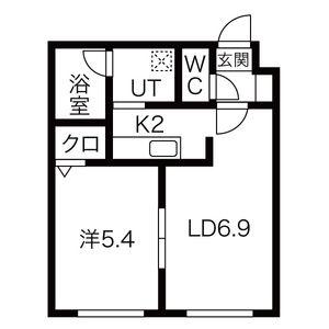ブランノワール本郷通(1LDK/2階)の間取り写真