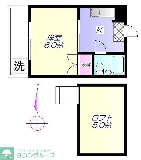 サンハイツエクセル(1K/2階)の間取り写真
