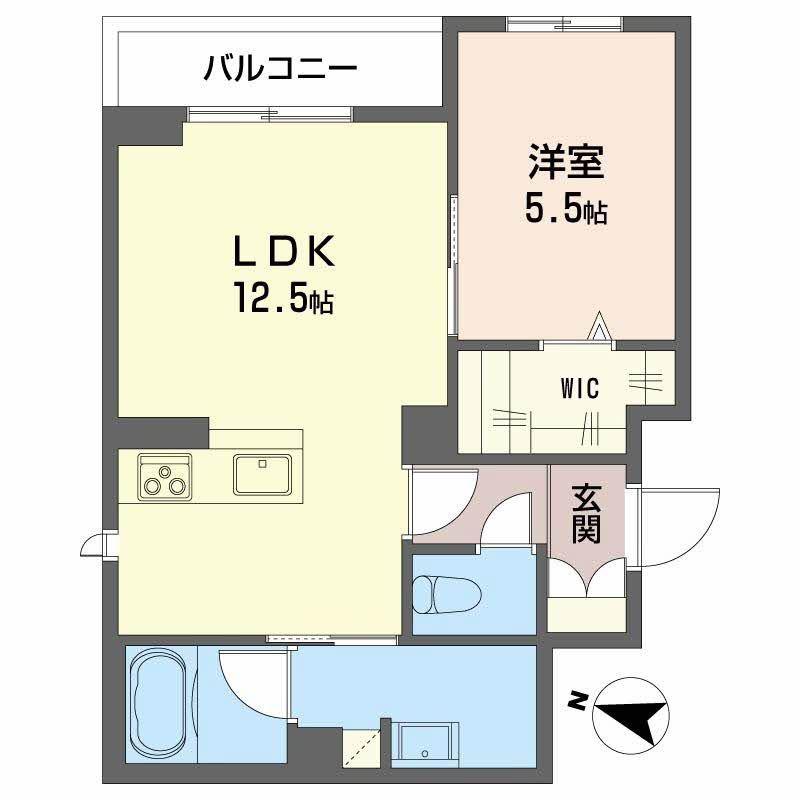 LA PALAIS VERT ラ・パレヴェール(1LDK/3階)の間取り写真