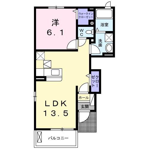 アルモニー(1LDK/1階)の間取り写真