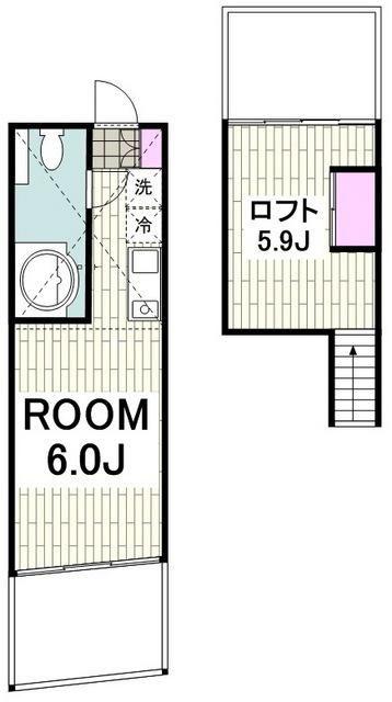 コーストライン洲崎(ワンルーム/1階)の間取り写真