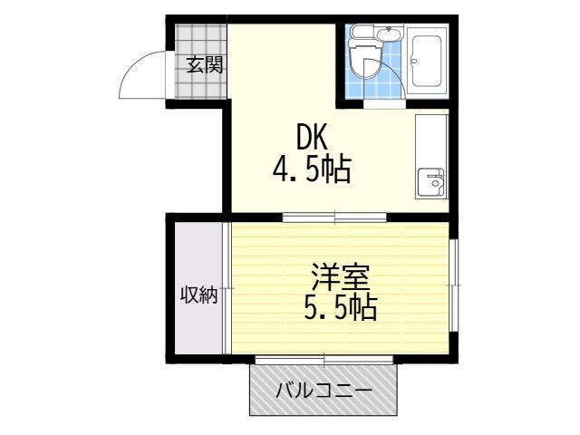 グランシャトー(1DK/1階)の間取り写真
