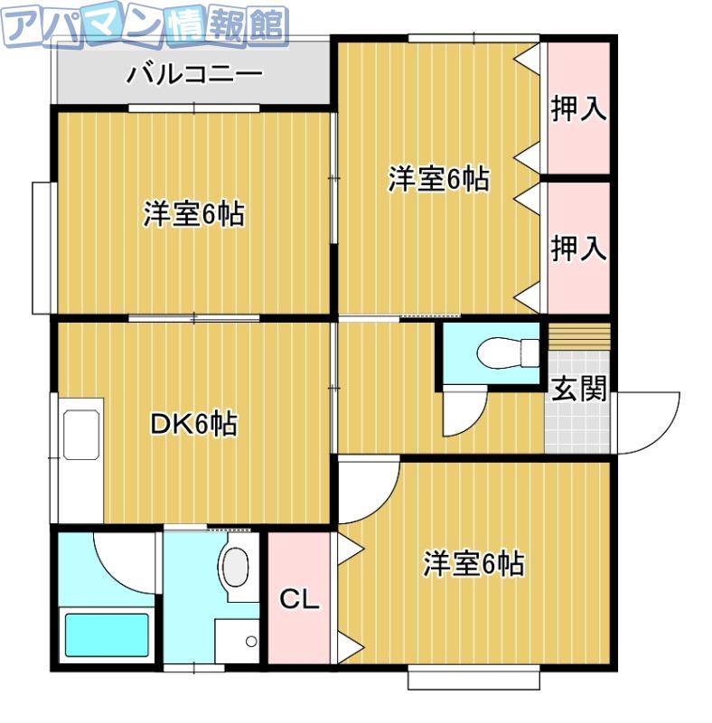 メゾントーラスII(3DK/2階)の間取り写真