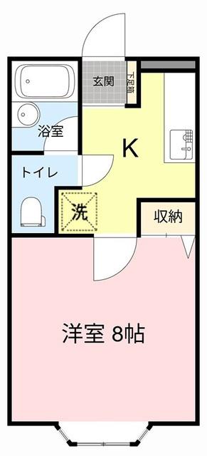 キャッスルハイツ(1K/2階)の間取り写真