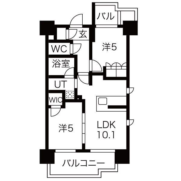 SK RESIDENCES SHINSAIBASHI 旧 SK RE(2LDK/7階)の間取り写真