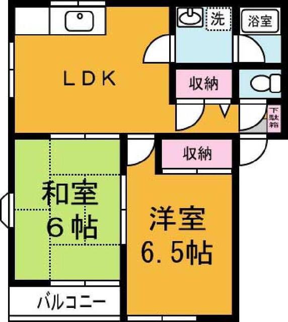 大木コーポ1号棟(2LDK/1階)の間取り写真