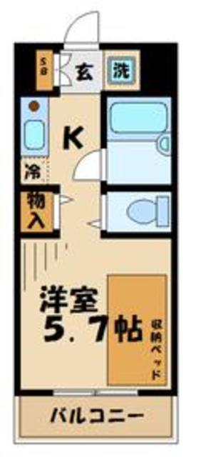 ラフィーネ学生マンション(1K/4階)の間取り写真