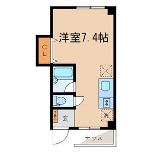 サンビューハイツ(ワンルーム/1階)の間取り写真