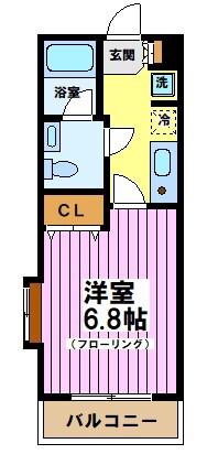 エクセルコート成城(1K/1階)の間取り写真