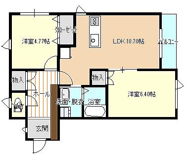 URBAN LIFE(2LDK/3階)の間取り写真