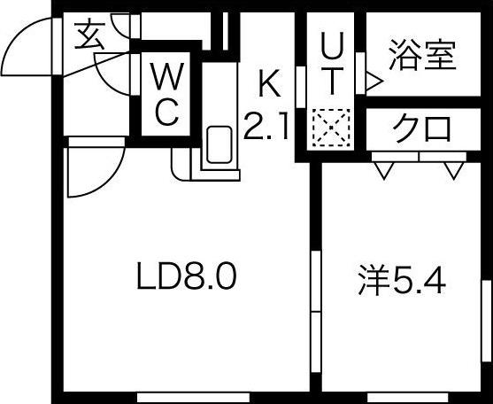 TERRACE MOMIJI(1LDK/1階)の間取り写真