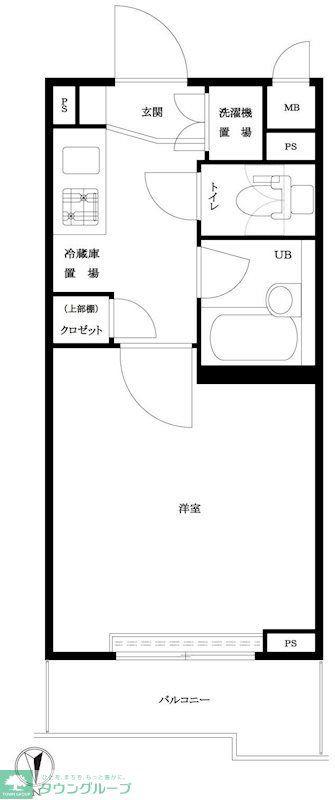 ルーブル大鳥居(1K/3階)の間取り写真