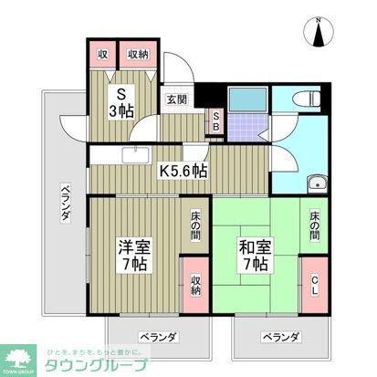 URBAN TERRACE亀有(2SK/7階)の間取り写真