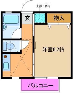 インスラハマノ(1K/2階)の間取り写真