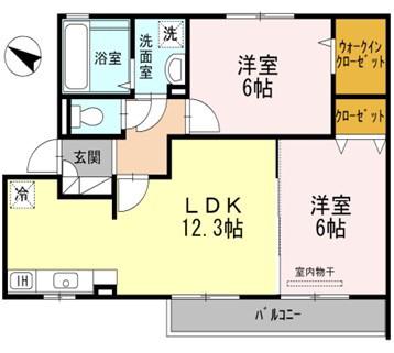 サンハイム常松(2LDK/2階)の間取り写真