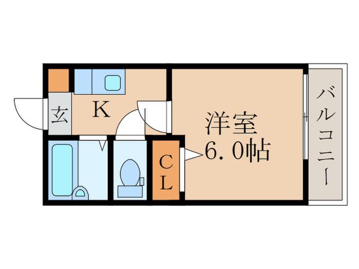 グランシード南浜(1K/1階)の間取り写真