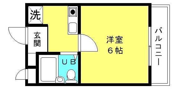 播磨第二ビル(1K/2階)の間取り写真
