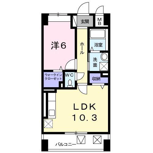 アサヒグランドパレス(1LDK/3階)の間取り写真