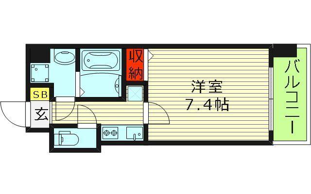 S-RESIDENCE緑橋駅前(1K/12階)の間取り写真