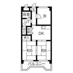第1新海マンション(3DK/2階)の間取り写真
