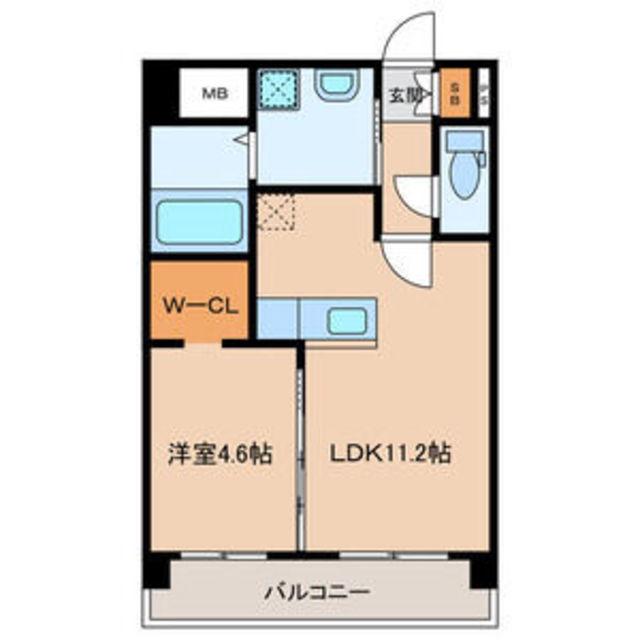 WISTERIA SUITE(1LDK/8階)の間取り写真