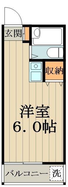 パレス小金井(ワンルーム/2階)の間取り写真