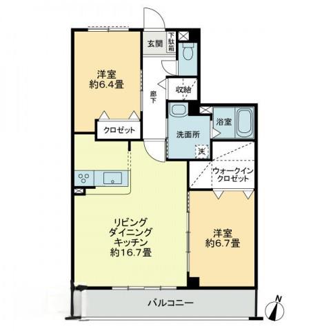 フォブールインフィニI(2LDK/3階)の間取り写真