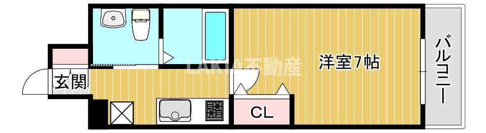 MARKS難波南(1K/5階)の間取り写真