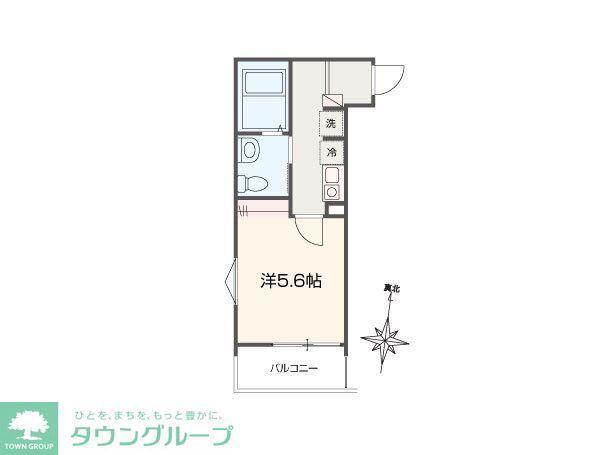 MELLAS淵野辺V(1K/3階)の間取り写真