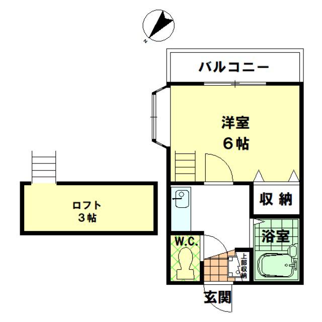 パルクハイム(1K/2階)の間取り写真