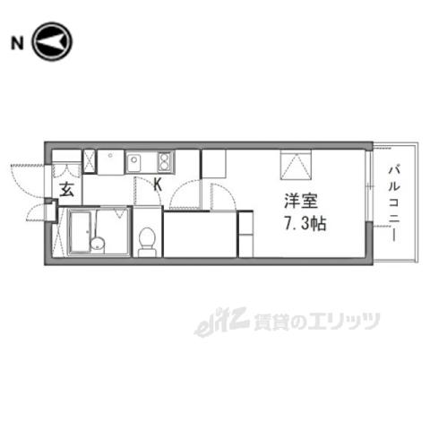 レオパレス田井町(1K/1階)の間取り写真