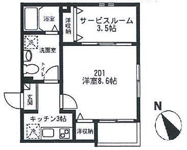 RESIDENZA AL PICCO レジデンツァアルピッコ(1SK/2階)の間取り写真