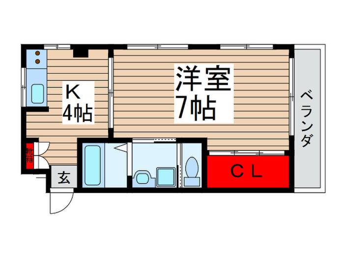 齊藤マンション(1K/3階)の間取り写真