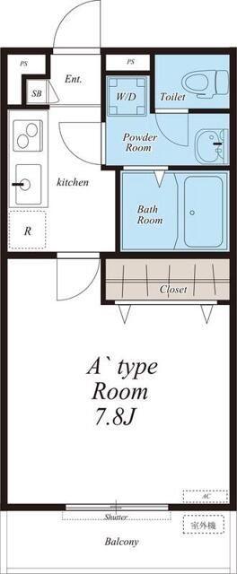 リブリ・マリーノヴェル品川(1K/2階)の間取り写真