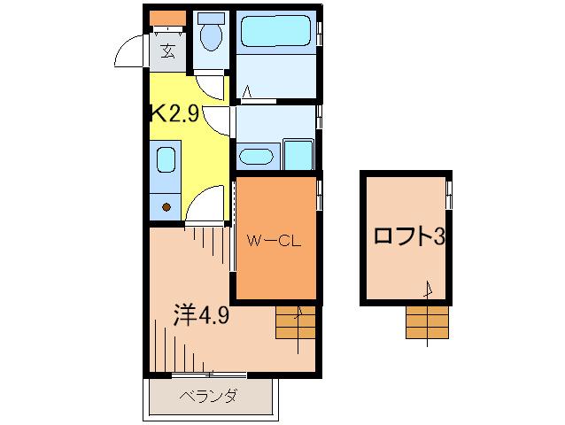 GKレジデンス逆瀬川(1K/3階)の間取り写真