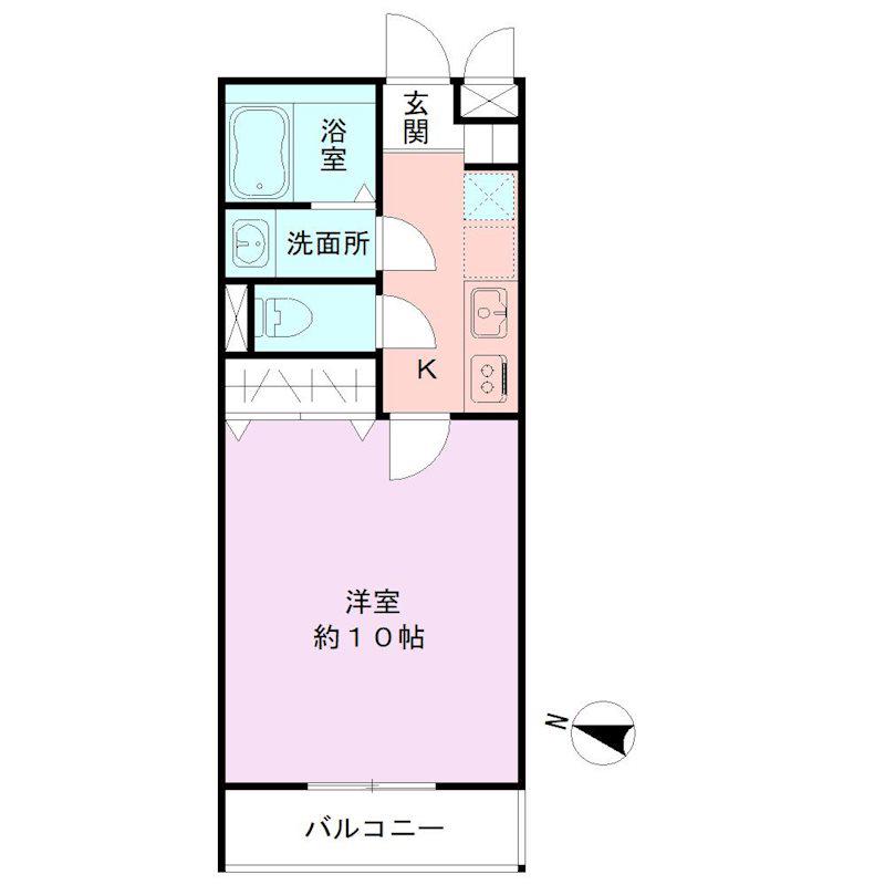 リゾナーレ鳥屋野南(1K/1階)の間取り写真