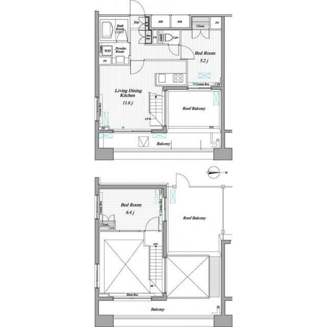 レジディア錦糸町II 部屋番号1304(2LDK/13階)の間取り写真