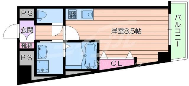 エールグラン吹田片山町(ワンルーム/8階)の間取り写真