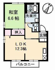 コーポニューハピネス(1LDK/1階)の間取り写真