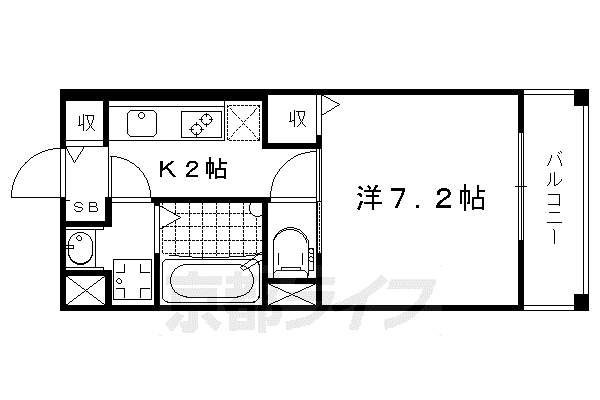 YS 桃山(1K/1階)の間取り写真