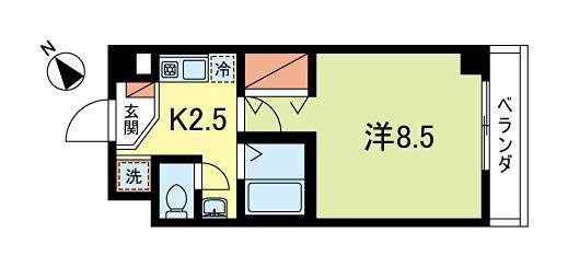ロイヤルアロー東高円寺(1K/3階)の間取り写真