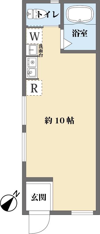 Mハウス(ワンルーム/1階)の間取り写真
