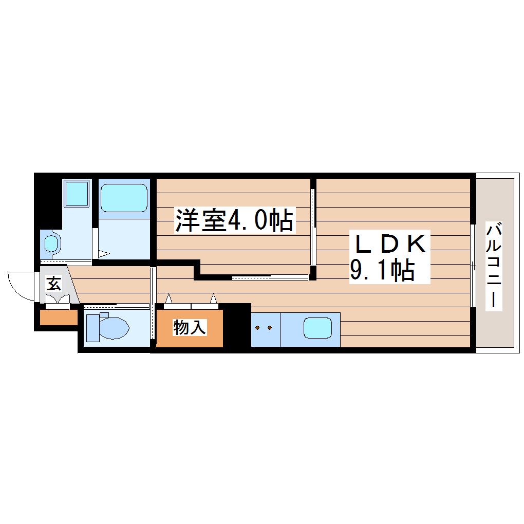 シリウス(1LDK/1階)の間取り写真