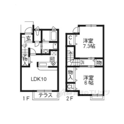 アロッジオ東沢2(2LDK/1階)の間取り写真