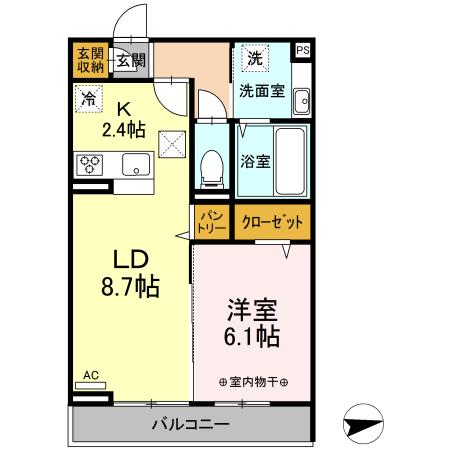 ザ・レジデンス雅(1LDK/1階)の間取り写真