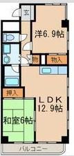 ライフハウス(2LDK/6階)の間取り写真