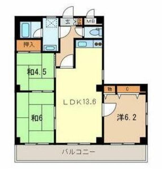 ラーバンライブ別所沼(3LDK/1階)の間取り写真